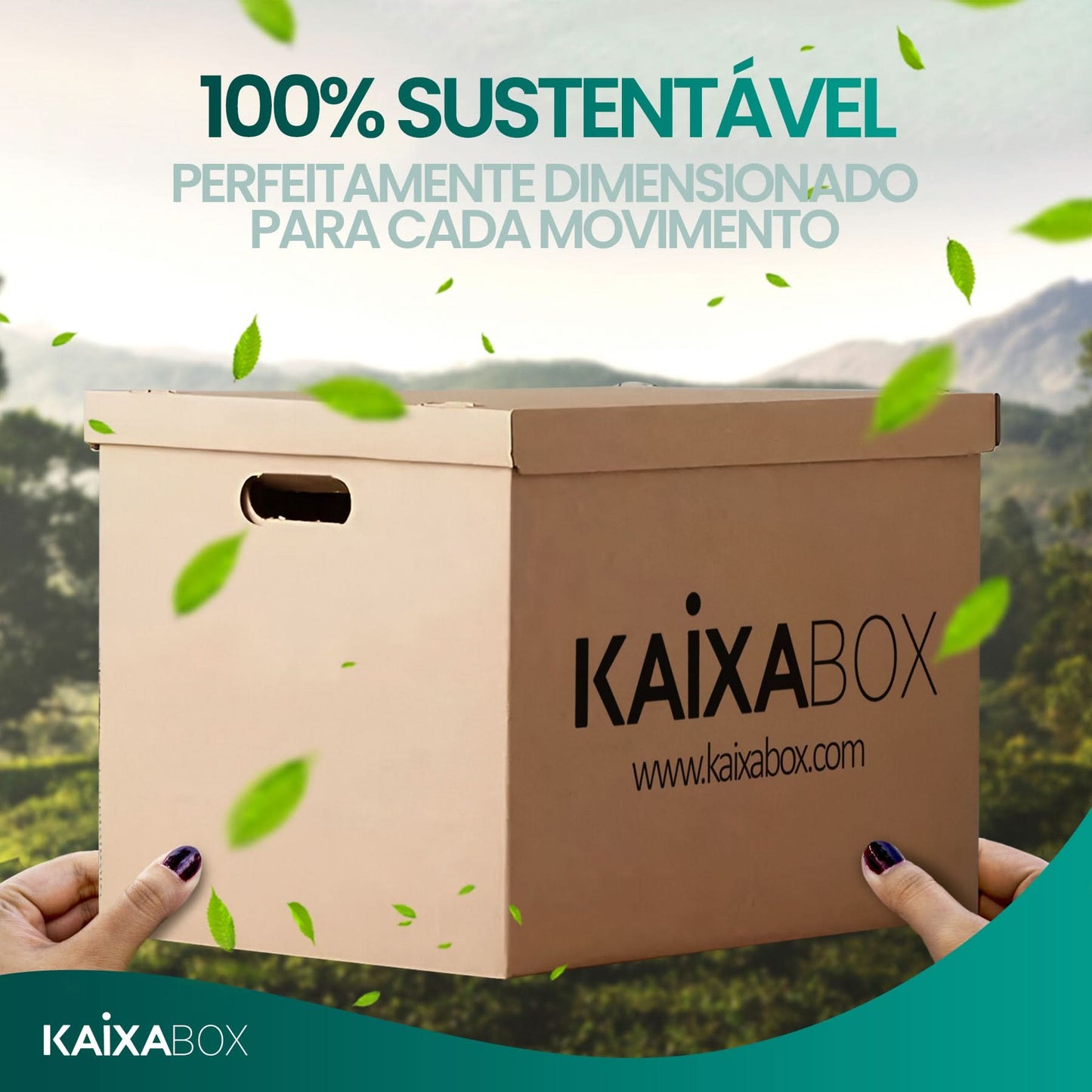 Kit Caixas Organizadoras KaixaBox, Caixa com Tampa e Alça para Transporte, Montagem Simples sem Fita