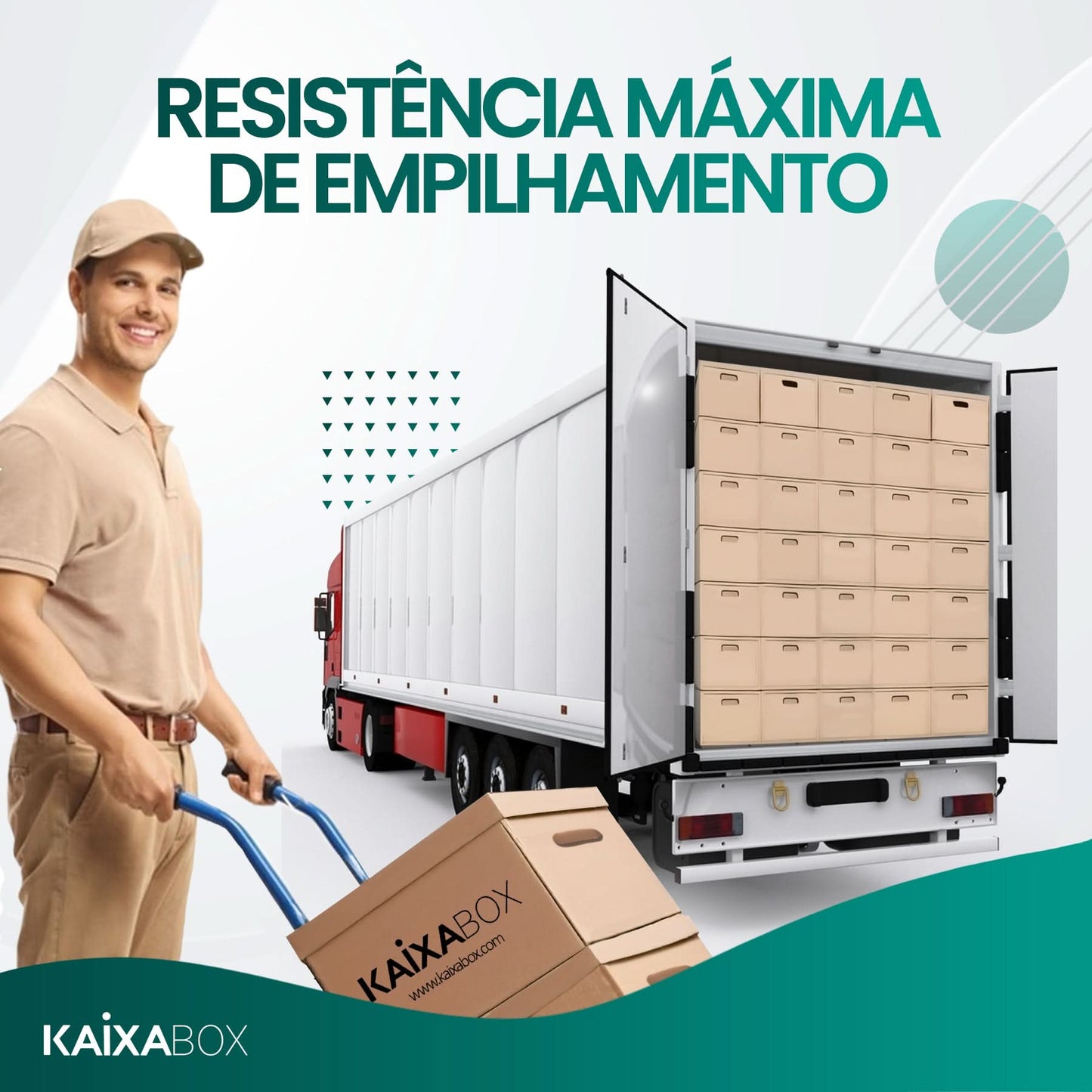 Kit Caixas Organizadoras KaixaBox, Caixa com Tampa e Alça para Transporte, Montagem Simples sem Fita