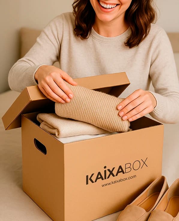 Kit Caixas Organizadoras KaixaBox, Caixa com Tampa e Alça para Transporte, Montagem Simples sem Fita