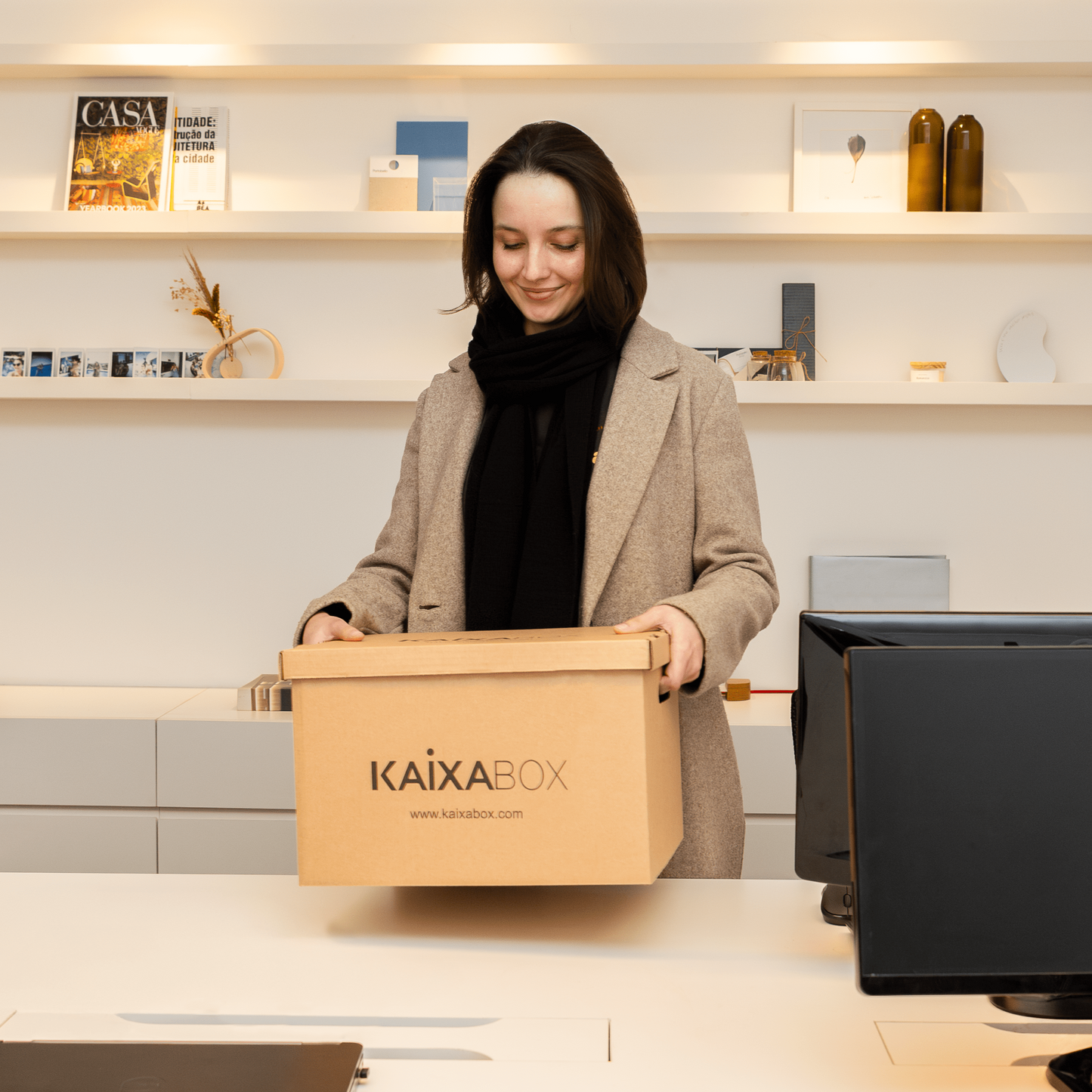Kit Caixas Organizadoras KaixaBox, Caixa com Tampa e Alça para Transporte, Montagem Simples sem Fita