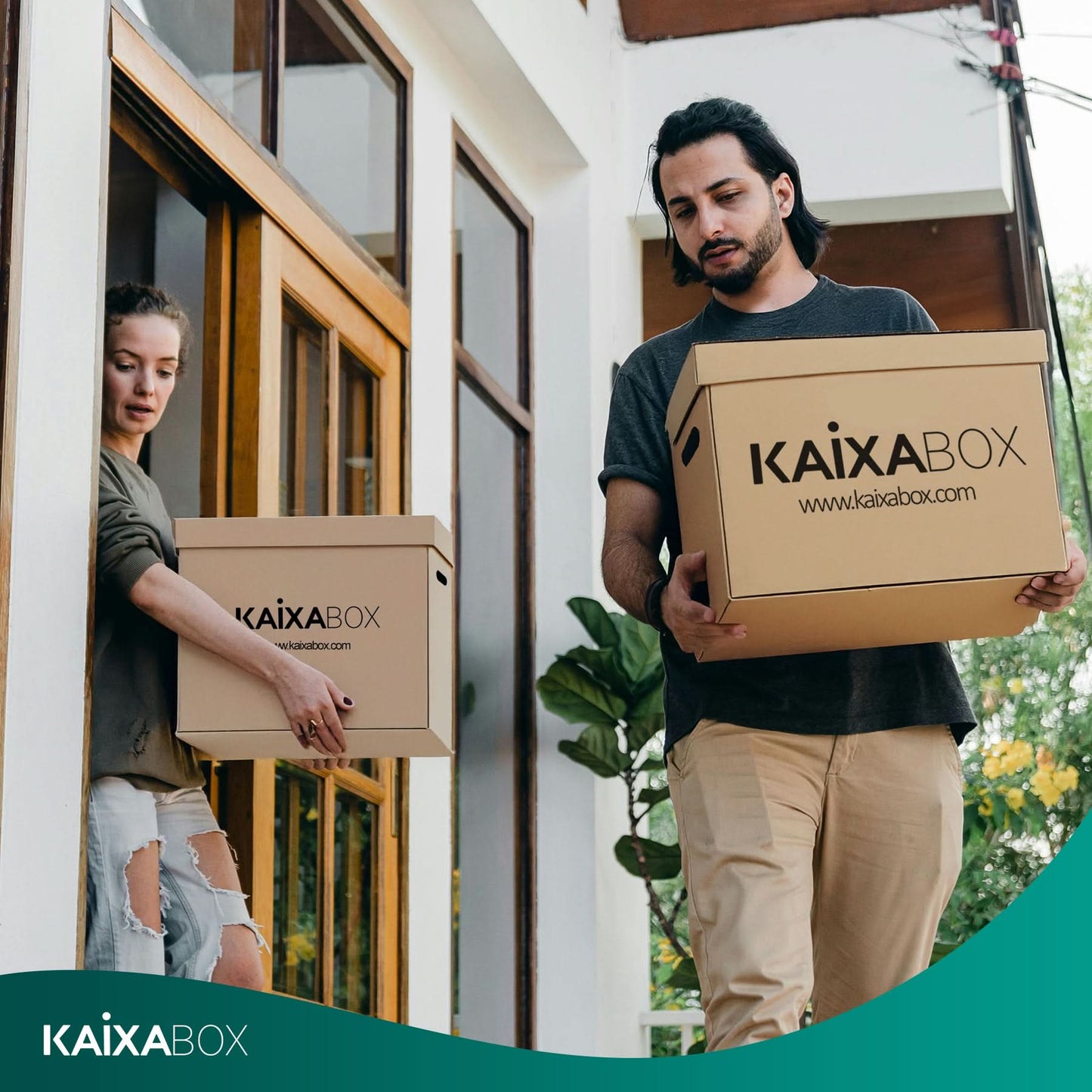 Kit Caixas Organizadoras KaixaBox, Caixa com Tampa e Alça para Transporte, Montagem Simples sem Fita
