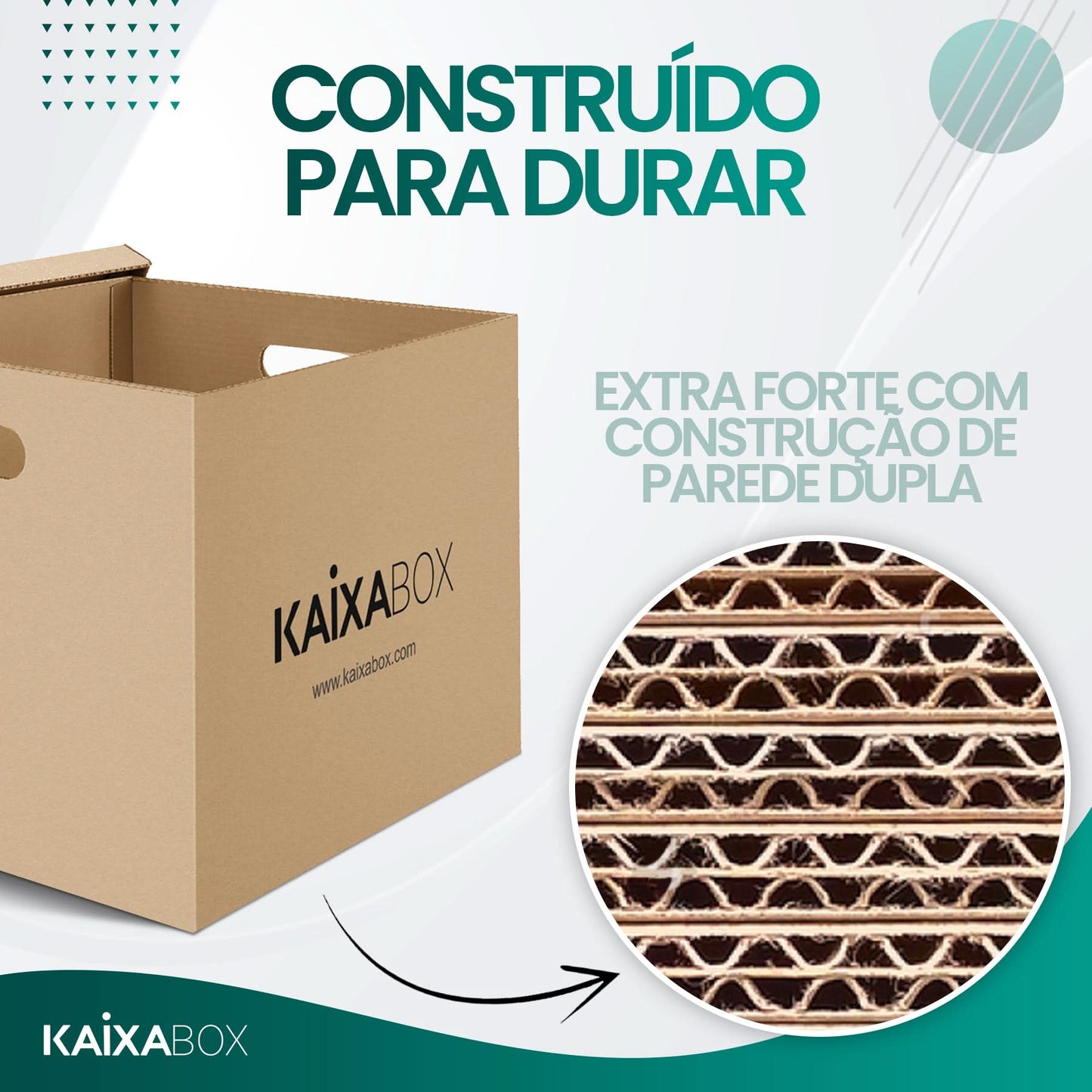 Kit Caixas Organizadoras KaixaBox, Caixa com Tampa e Alça para Transporte, Montagem Simples sem Fita